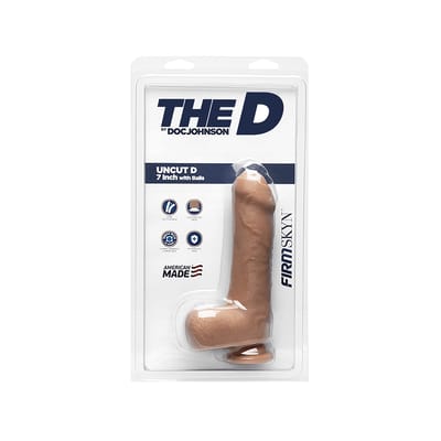 Doc Johnson - Uncut D Realistische Dildo met Ballen - 18 cm