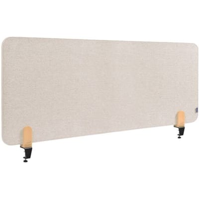 Legamaster Elements akoestische tafelafscheiding, PET-kern, stofoppervlak pinnable, incl. 2 tafelklemmen, B 1600 x H 600 x D 21 mm, zacht beige