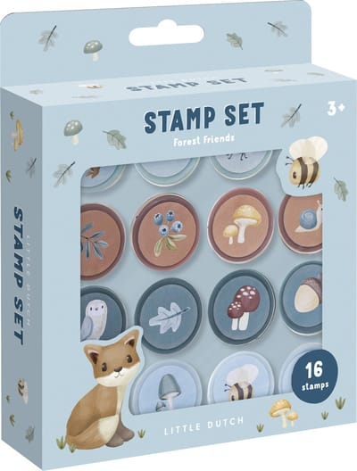 Little Dutch Forest Friends stempel set 16 stuks - bosvriendjes - zelfinktende stempels - creatief speelgoed - cadeautip