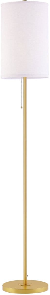 HOMCOM-Stehlampe-Leinen, Stahl-25,5L x 25,5B x 157H cm-Cremeweiß