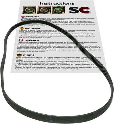 Elastische Wasmachine Riem 8PHE 1200 / EL 1200 H8 voor Reparatie en Onderhoud