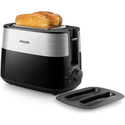 Philips Daily Collection HD2517/90 - Broodrooster 8 standen - 2 snede(n) - 830 W Zwart, Zilver