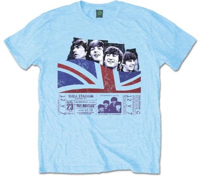 The Beatles - Shea Stadium Heren T-shirt - XXL - Blauw