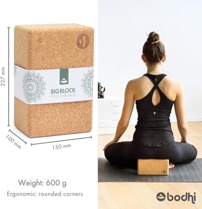 Yogablok van 100% natuurkurk - Duurzaam en milieuvriendelijk hulpmiddel voor yoga, stretching en regeneratie