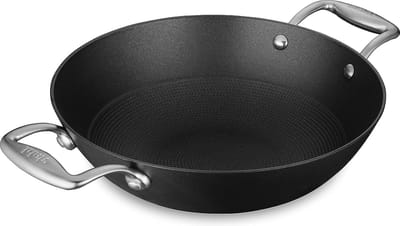 Stahl - Wokpan van Lichtgewicht Gietijzer - Anti Aanbaklaag - Roestbestendig - 24 cm - Geschikt voor Inductie & Alle Warmtebronnen - Voor 3-4 Personen - Pan & Kookpan