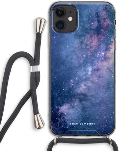 Case Company® - Hoesje met koord geschikt voor iPhone 11 hoesje met Koord - Nebula - Telefoonhoesje met Zwart Koord - Bescherming aan alle Kanten en Over de Schermrand