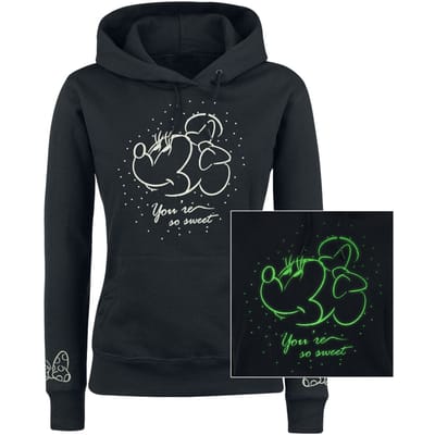 Mickey & Minnie Mouse - Disney Trui met capuchon - So Sweet - S tot XXL - voor Vrouwen - zwart