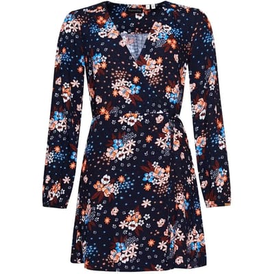Superdry - Mini-wikkeljurk met print - Dames - Jurken