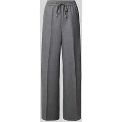 Wide leg stoffen broek van een mix van wol en lyocell, model 'TAVITE'