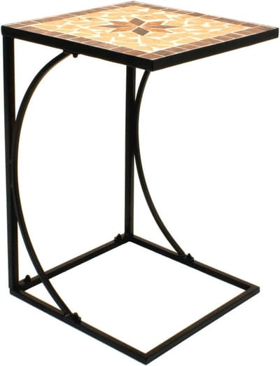 Metalen bijzettafel met mozaïekplaat - Decoratie voor tuin, balkon en terras