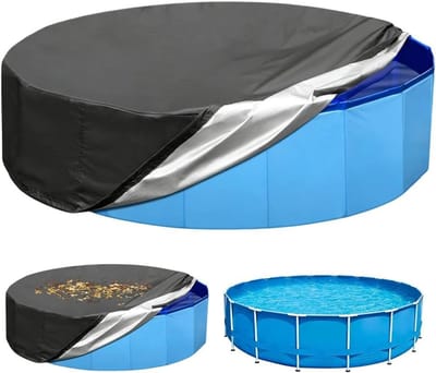 Ronde zwembadafdekking 160 x 30 cm, waterdichte tarpaulin voor honden, beschermhoes voor buitenzwembaden, onderhoudsvriendelijk en duurzaam