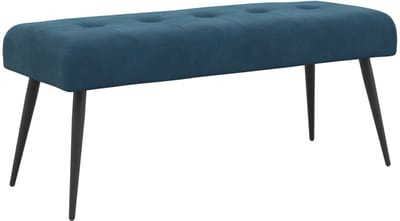 vidaXL - Bank - met - knopen - tufting - Blauw - 110 - x - 40 - x - 46 - cm - fluweel