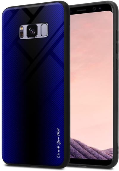 Cadorabo Hoesje geschikt voor Samsung Galaxy S8 PLUS in KOBALT PAARS - Beschermhoes gemaakt van TPU silicone Case Cover en achterkant van gehard glas