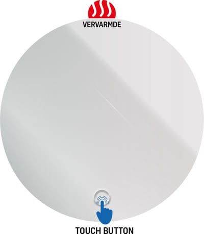 Klea Omega Rond Badkamerspiegel Met Geintegreerde LED Verlichting En Spiegelverwarming Anti Condens Touchscreen Schakelaar Ø60cm