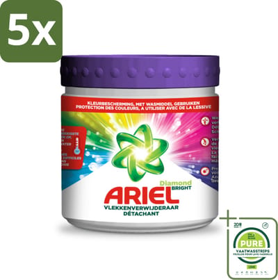5 x Ariel Vlekverwijderaar Diamond Bright Gekleurde Was 500 gr - Grootverpakking - Vlekkenverwijderaar - Waspoeder - Gekleurde Was - Ariel Diamond Bright - Vlekken Verwijderen