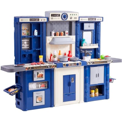 Keuken Speelset Kinderen Doen Alsof Koken Speelgoed 74 Delen Accessoires Blauw