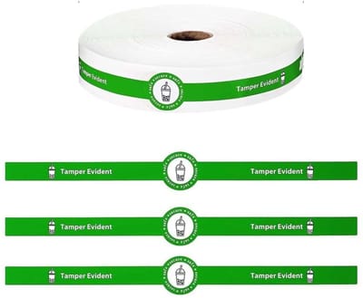 Dailygoods- Verzegelstickers 1" x 9" - 100 Stuks - Voedselveilig - Eten en Drinken Etiketten - Gecoat Papier - Groen/Rood - Afsluitstickers