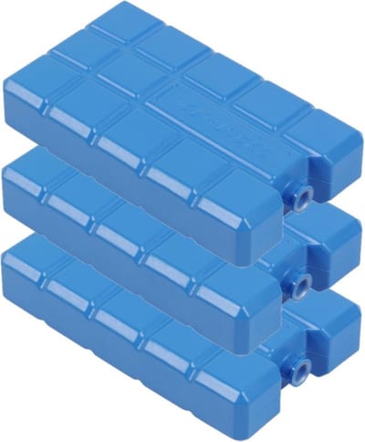 Dikke Koelelement - Set van 3x stuks - 400 ml - brede blokken - 17 x 9 x 3 cm - blauw - voor koelbox en grote koeltas