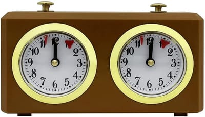 Analoge Schaakklok - Spel Timer - Schaakspel Tellen - Geen Batterij Nodig - 15x5.5x9cm - Zwart