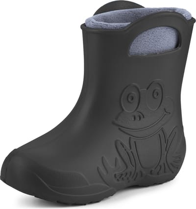 Ladeheid LA-CA-FrogWinter Kinder Regenlaarzen - Rubber - met Binnenschoen - EVA - Wasbare Binnenschoen - Karbon/Grau - 22/23