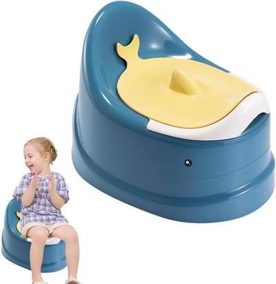 Kinderpotje - Toilettrainer - Zindelijkheidstraining - Spatwaterdicht ontwerp - 33 x 28.8 cm - Blauw