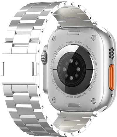 Titanium bandje - geschikt voor Apple Watch 1/2/3/4/5/6/7/8/9/10/11/ SE (1,2,3) met maat 38 mm / 40 mm / 41 mm en 42 mm (Watch 10/11) - zilver