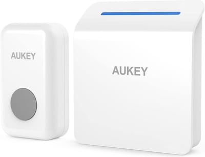 AUKEY Draadloze deurbel Ingebouwde batterijzender en ontvanger (wit, ST-D1)