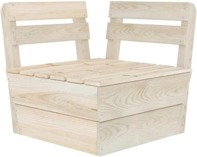 Hoekbank sectioneel - Modulaire bank - Buiten zitten - Geïmpregneerd vurenhout - 60 x 60 cm - Bruin