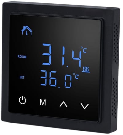 ONF3 - Slimme Vloerverwarmingsthermostaat - Nauwkeurige Temperatuurregelaar - LED-display - Zwart - Elektrische Vloerverwarming - Geschikt voor ...