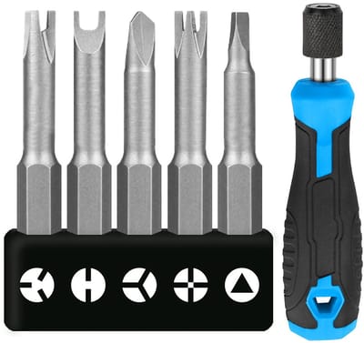 Dailygoody - Schroevendraaierset - 5-delige set - Chroom-vanadium staal - Speciale vormen - Voor elektrische installaties - Zwart