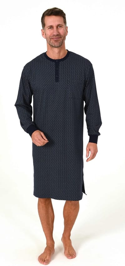 Heren nachthemd Normann 22511090340 - Blauw - 48-50