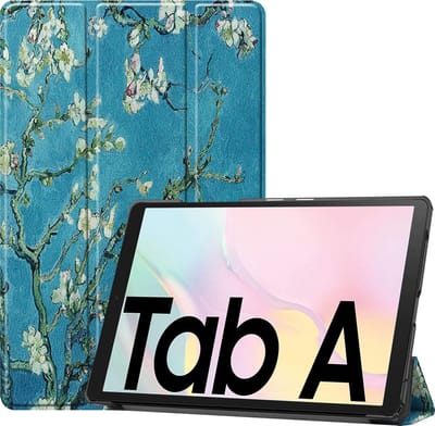 Hoes - Geschikt voor Samsung Galaxy Tab A7 (2020) - Dun & Stevig - Trifold Bookcase - Hard Cover - Hardcover Book Case - Tablet Hoesje - Bloesem