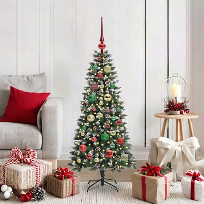 vidaXL - Kunstkerstboom - Groen - 120 - cm - PVC - en - Plastic - en - Staal