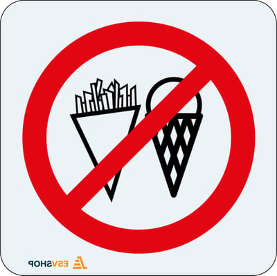 Raamsticker friet en ijs verboden 150 x 150 mm