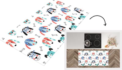Keukenloper - Loper keuken - Jongens - Patronen - Hond - 120x60 cm - Keukenloper vinyl