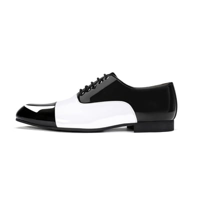 ALLTHEMEN Heren Rondneus Tweekleurige Veterschoenen van Lakleer - 40