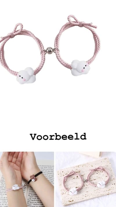 Akyol - Vriendschapsarmband - BFF - vrienden - schapen armband - hanger schaap- 2 stuks - bff armband - vriendschaps armband - meiden armband - geluks armband