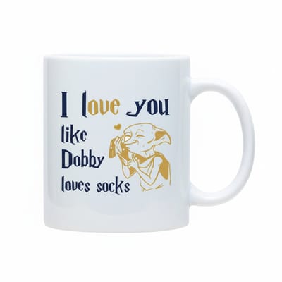 I Love You Like Dobby Loves Socks Mok – Grappige Fantasy Quote Cadeau – 330 ml Keramische Mok