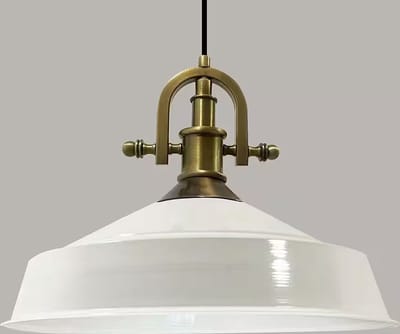 Bamyum Hangende Metalen Lamp Ø41 cm, E27, Vintage Lamp, Wit Binnenkant