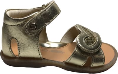 Naturino - Crisytel - Mt 22 - velcro's glitter hartje lederen sandalen - Goud - dichte hiel