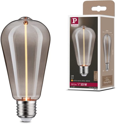Floating Shine Standaard 230 V LED-kolf E27 90lm 2,8W 1800K Rookglas