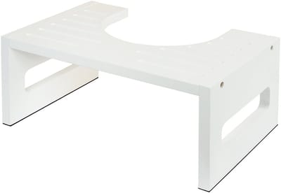 Toiletkrukje - bamboe - wit