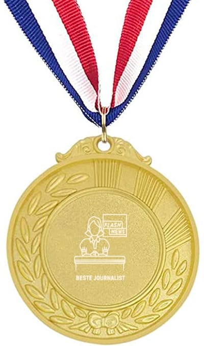 Akyol - beste journalist medaille goudkleuring - Beste collega - cadeau journalist - leuk cadeau voor je journalist om te geven - verjaardag journalist