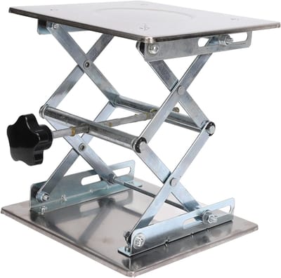 Laboratorium Lift Tafel - Heftafel Werktafel - Experimenten Ondersteunen - Verstelbare Hoogte - 20x20cm Platform - Zilverkleurig