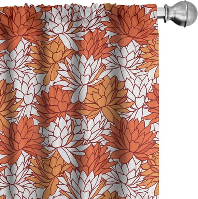 ABAKUHAUS Gordijnen – 2-delige set 75x175 cm – microvezel – oranje