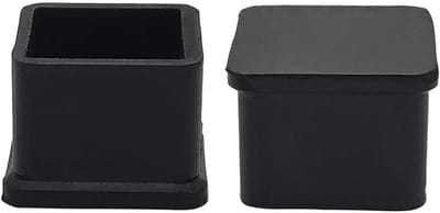 Vierkante Stoelpootdoppen Rubberen Beschermers Zwart 30x30mm 4 Stuks