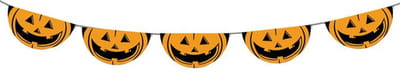 Funny Fashion - Halloween pompoenen thema vlaggenlijn 5,5 meter