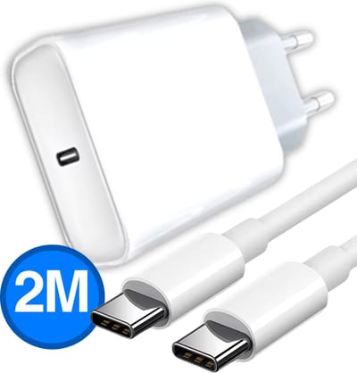 Snellader USB-C 2 Meter – Inclusief USB-C Kabel – Veilig & Betrouwbaar Opladen