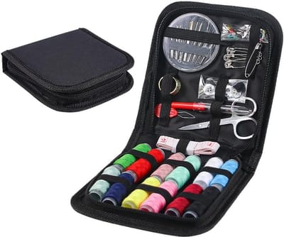 Complete Naaikit met Opbergdoos - Draagbare Naaibenodigdheden voor Thuis en Reizen, Ideaal voor Beginners, Inclusief Naalden, Scharen, Duwvinger en Meetlint