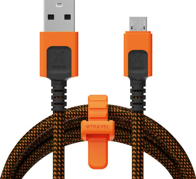 Xtorm Xtreme USB naar Micro USB Kabel - 1,5 Meter - Extra stevige USB Kabels - Oplaadsnoer - Oplaadkabel geschikt voor Android/Accessoires - Zwart/Oranje